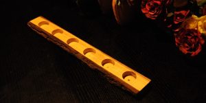 6 tea light live edge Black Walnut candle holder