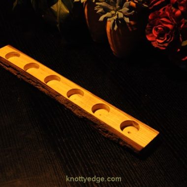 6 tea light live edge Black Walnut candle holder