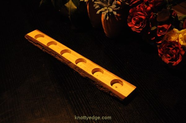 6 tea light live edge Black Walnut candle holder
