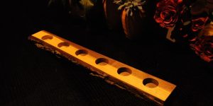 6 tea light live edge black walnut candle holder
