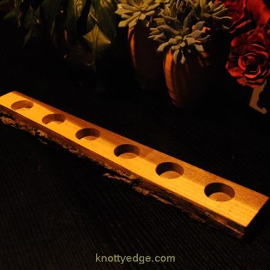 6 tea light live edge black walnut candle holder