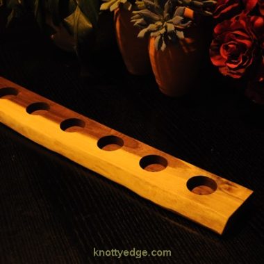 6 tea light live edge Black Walnut candle holder