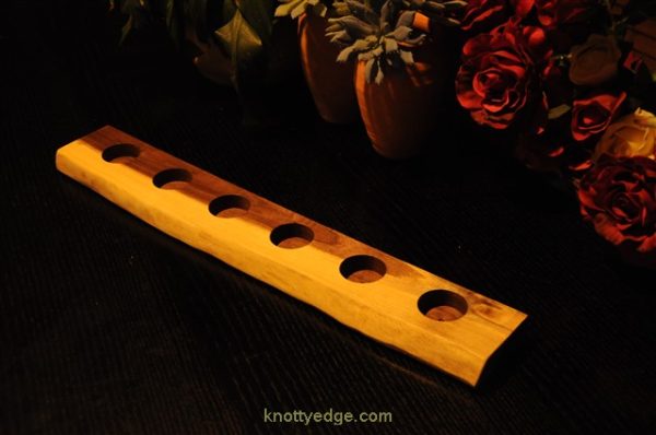 6 tea light live edge Black Walnut candle holder
