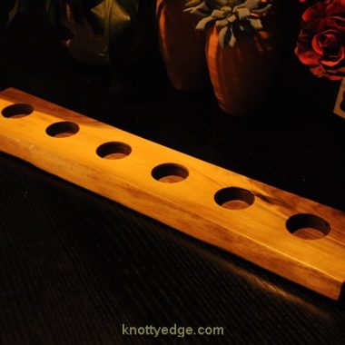 6 TEA LIGHT LIVE EDGE BLACK WALNUT CANDLE HOLDER