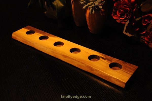 6 TEA LIGHT LIVE EDGE BLACK WALNUT CANDLE HOLDER