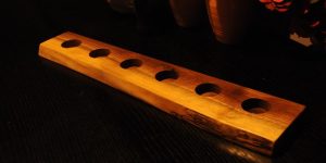 6 tea light live edge black walnut candle holder