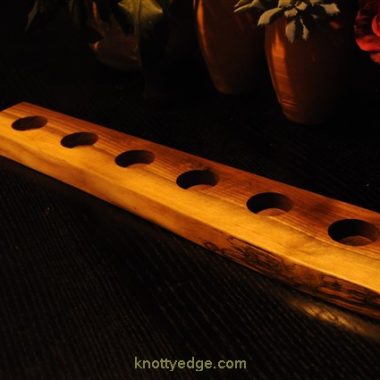 6 tea light live edge black walnut candle holder