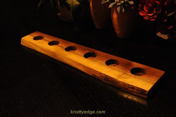 6 tea light live edge black walnut candle holder