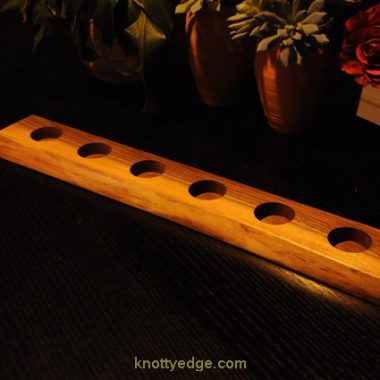 6 tea light live edge black walnut candle holder