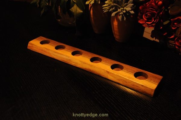 6 tea light live edge black walnut candle holder