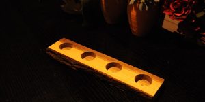 4 tea light live edge Black Walnut candle holder