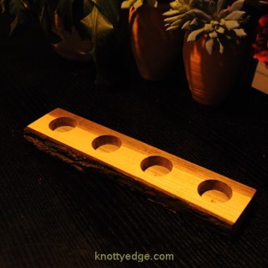 4 tea light live edge Black Walnut candle holder