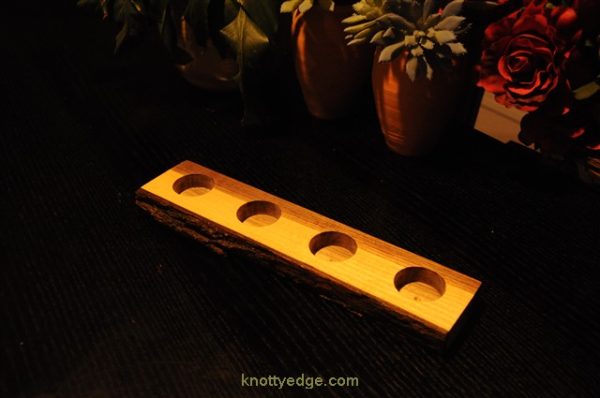 4 tea light live edge Black Walnut candle holder