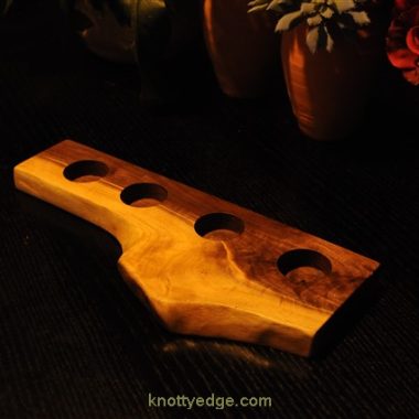 4 tea light live edge Black Walnut candle holder
