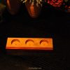 red heart and oak tea light candle holder