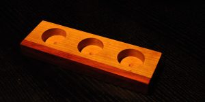 Red Heart and Oak tea light candle holder
