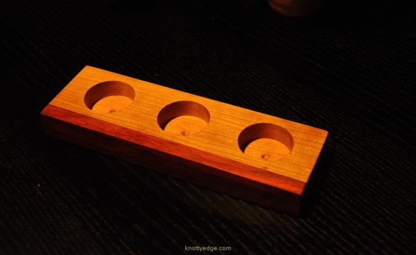 Red Heart and Oak tea light candle holder