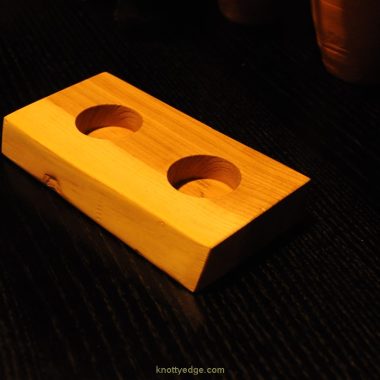 Elm hand crafted live edge candle holder