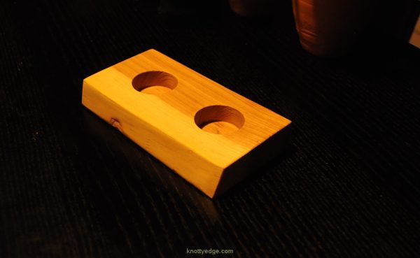 Elm hand crafted live edge candle holder