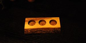 Knotty Edge Black Walnut live edge tea light candle holder