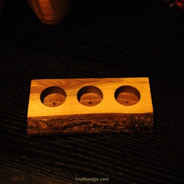 Knotty Edge Black Walnut live edge tea light candle holder