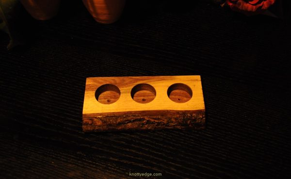Knotty Edge Black Walnut live edge tea light candle holder
