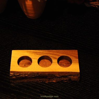 Black Walnut live edge tea light candle holder