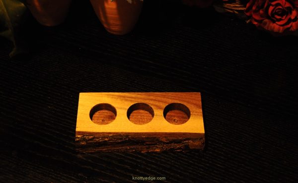 Black Walnut live edge tea light candle holder