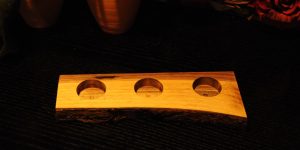 hand crafted live edge black walnut tea light candle holder