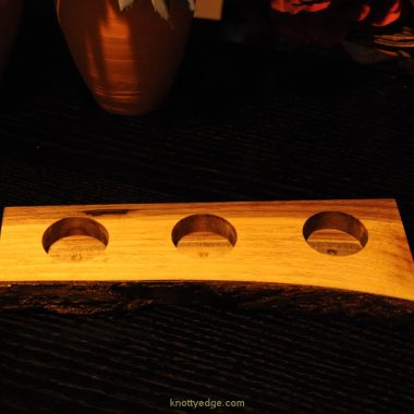 hand crafted live edge black walnut tea light candle holder