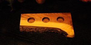 knotty edge hand crafted black walnut live edge tea light candle holder