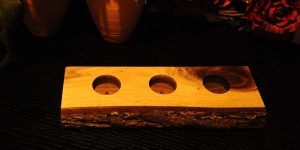 Black Walnut hand crafted live edge tea light candle holder