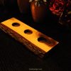 black walnut hand crafted live edge tea light candle holder