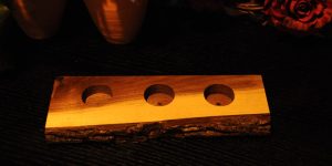 Live edge black walnut hand crafted tea light candle holder