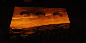 live edge black walnut tea light candle holder