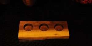 black walnut live edge hand crafted tea light candle holder
