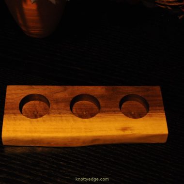 black walnut live edge hand crafted tea light candle holder