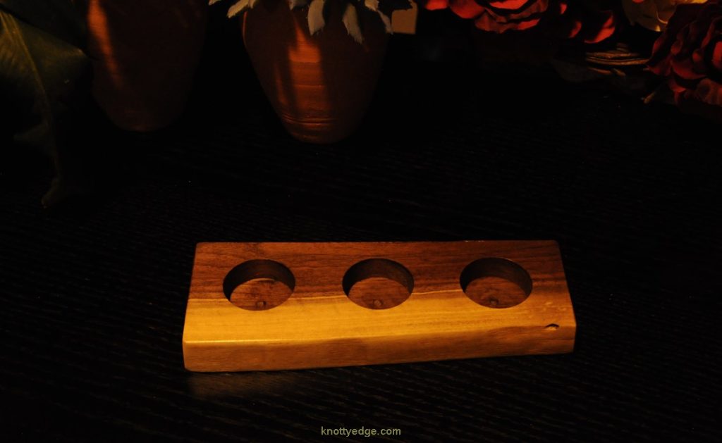 Orion black walnut live edge hand crafted tea light candle holder