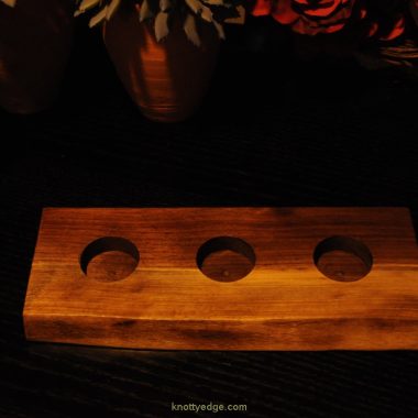 Live Edge Back Walnut Tea Light Candle Holder
