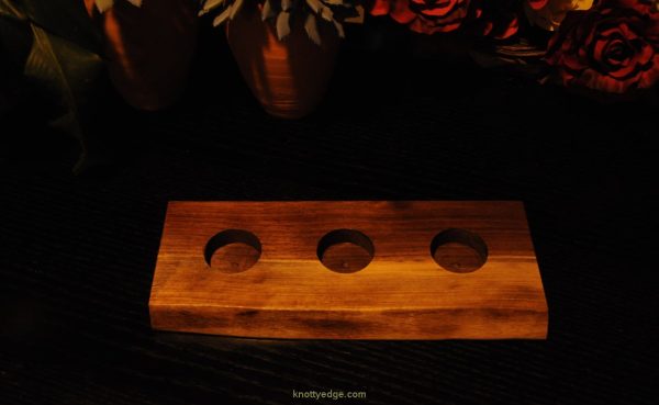Live Edge Back Walnut Tea Light Candle Holder