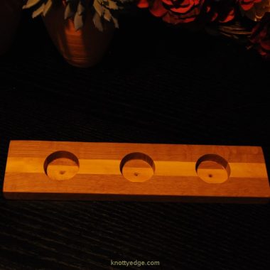 knotty edge Yellow Heart and Oak Tea Light Candle Holder