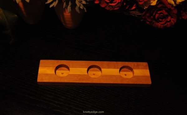 knotty edge Yellow Heart and Oak Tea Light Candle Holder