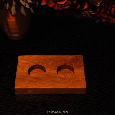 Hand crafted Oak 2 tea light candle holder